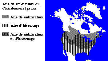 Aire de répartition du Chardonneret jaune