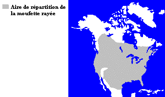 La répartition de la moufette rayée