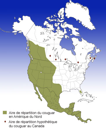 La répartition du Couguar